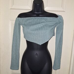 No brand off shoulder belly shirt size large